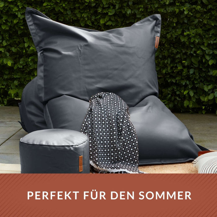 Kunstleder XXL Square Sitzsack + Ottomane im Set - sitzsack-shop