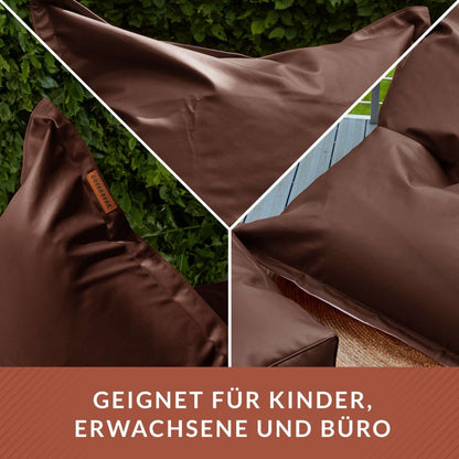 Kunstleder XXL Square Sitzsack + Ottomane im Set - sitzsack-shop