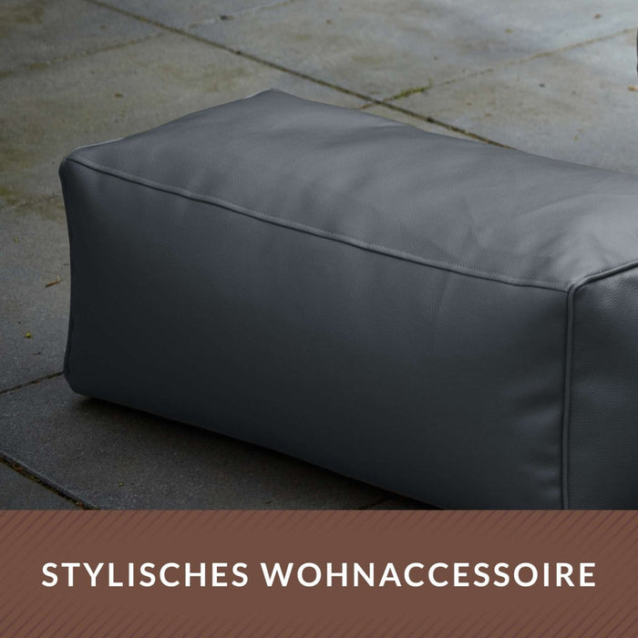 Kunstleder XXL Square Sitzsack + Ottomane im Set - sitzsack-shop