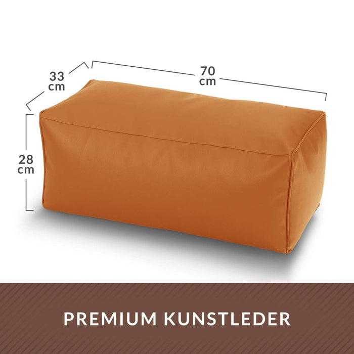 Kunstleder XXL Square Sitzsack + Ottomane im Set - sitzsack-shop