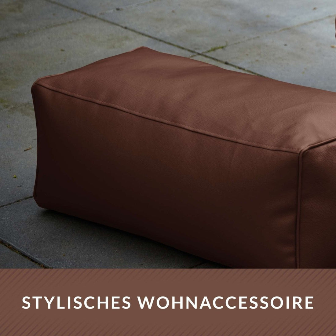 Kunstleder XXL Square Sitzsack + Ottomane im Set - sitzsack-shop