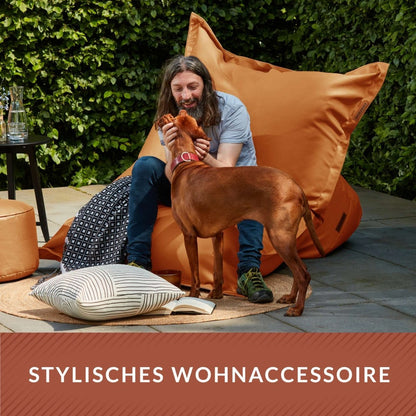 Kunstleder XXL Square Sitzsack + Ottomane im Set - sitzsack-shop