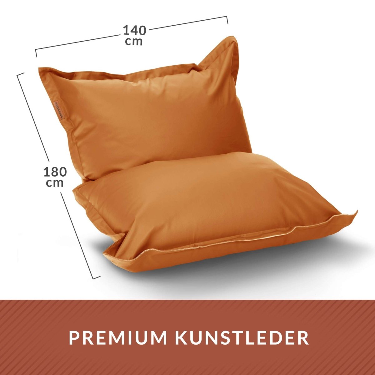 Kunstleder XXL Square Sitzsack + Ottomane im Set - sitzsack-shop