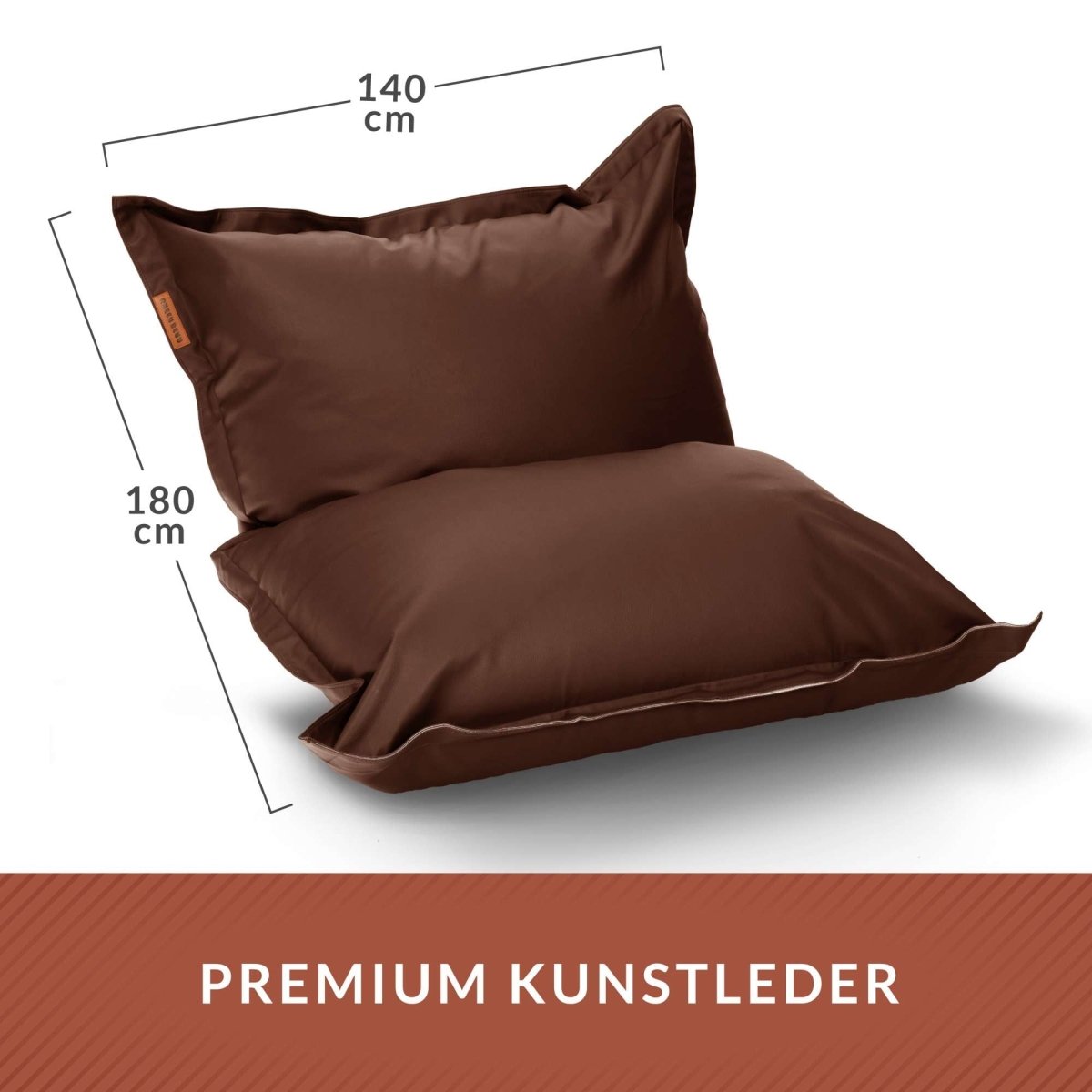 Kunstleder XXL Square Sitzsack + Ottomane im Set - sitzsack-shop