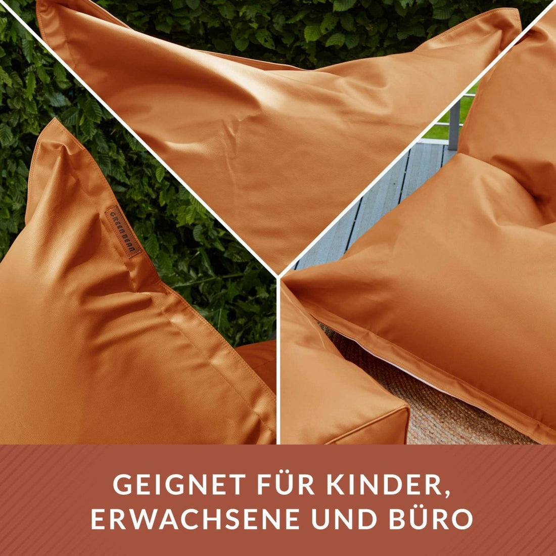 Kunstleder XXL Square Sitzsack + Pouf im Set - sitzsack-shop