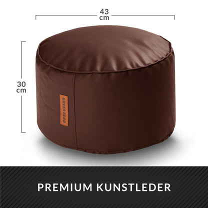 Kunstleder XXL Square Sitzsack + Pouf im Set - sitzsack-shop